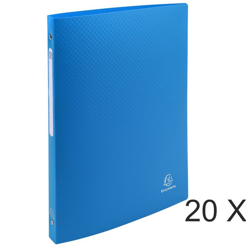 3130631511921-Exacompta Opak - 20 Classeurs polypro à anneaux - Dos 20 mm - A4 - bleu clair-P_400010390_1-0