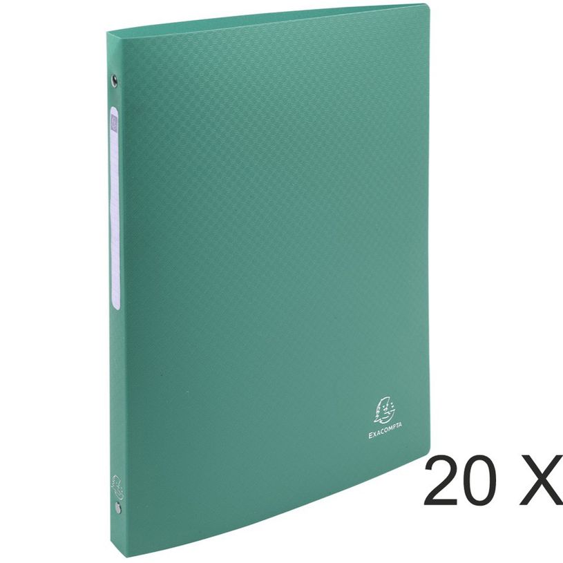 3130631511839-Exacompta Opak - 20 Classeurs polypro à anneaux - Dos 20 mm - A4 - vert foncé-P_400010391_1-0