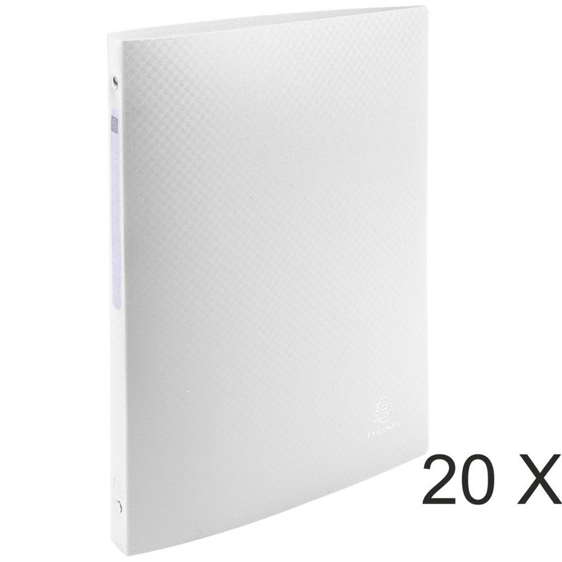3130631511853-Exacompta Opak - 20 Classeurs polypro à anneaux - Dos 20 mm - A4 - blanc-P_400010392_1-0