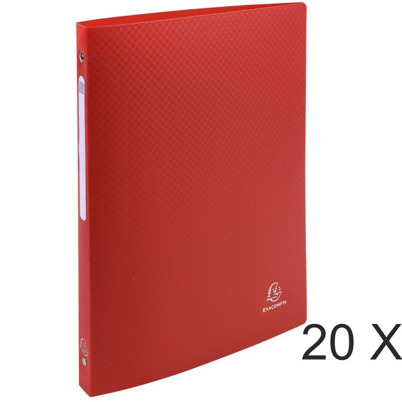 3130631511952-Exacompta Opak - 20 Classeurs polypro à anneaux - Dos 20 mm - A4 - rouge-P_400010393_1-0