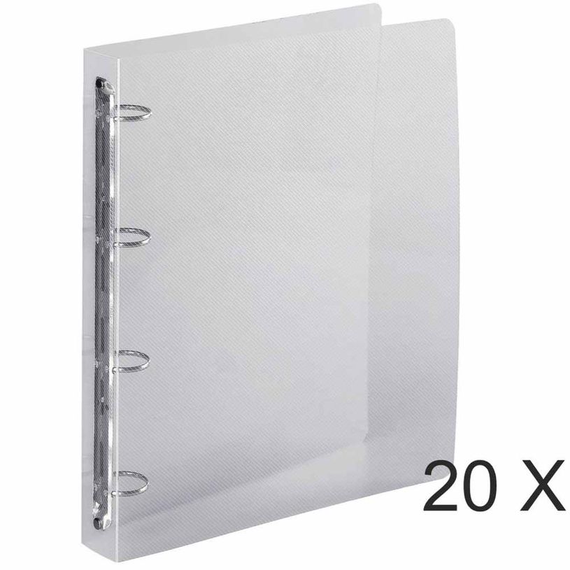 3130631513420-Exacompta Crystal - 20 Classeurs polypro à anneaux - Dos 40 mm - A4 - incolore-P_400010395_1-0
