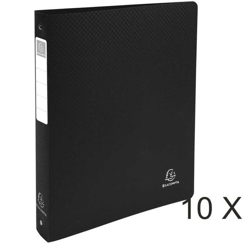 3130631513918-Exacompta Opak - 10 Classeurs polypro à anneaux - Dos 40 mm - A4 Maxi - noir-P_400010397_1-0