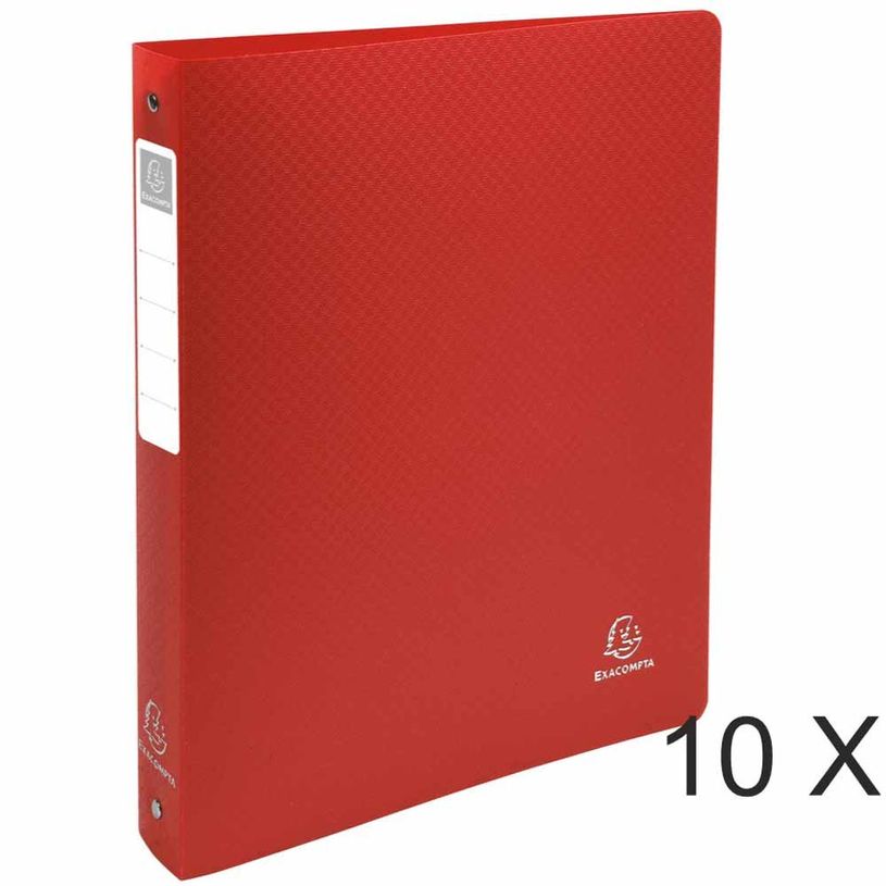 3130631513956-Exacompta Opak - 10 Classeurs polypro à anneaux - Dos 40 mm - A4 Maxi - rouge-P_400010400_1-0