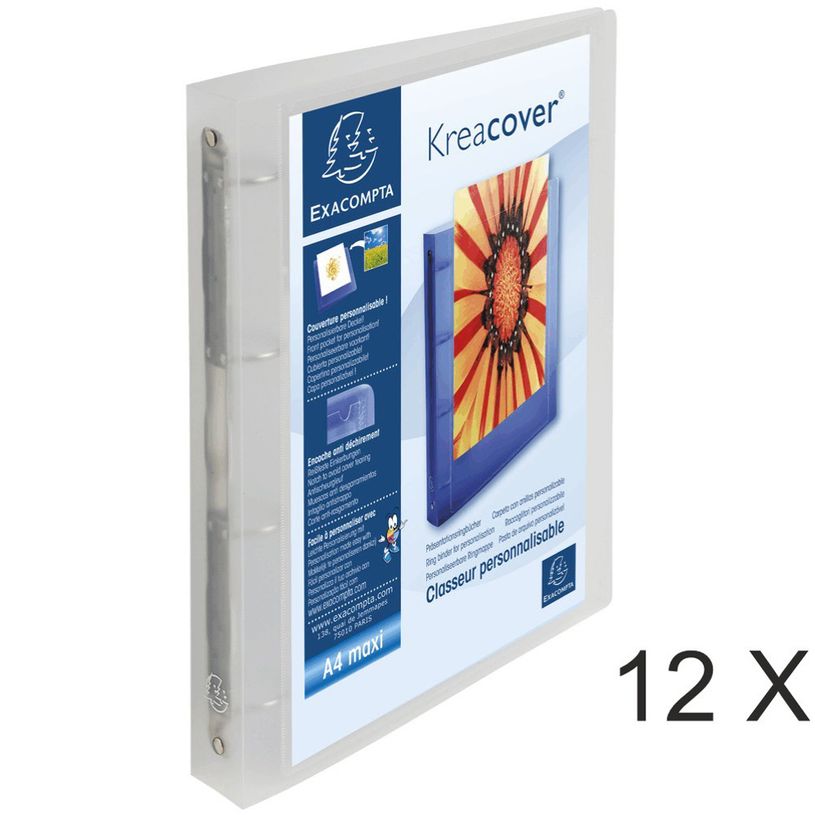 3130632515683-Exacompta Kreacover - 12 Classeurs à anneaux personnalisable - Dos 40 mm - A4 Maxi - inco-P_400010405_1-0
