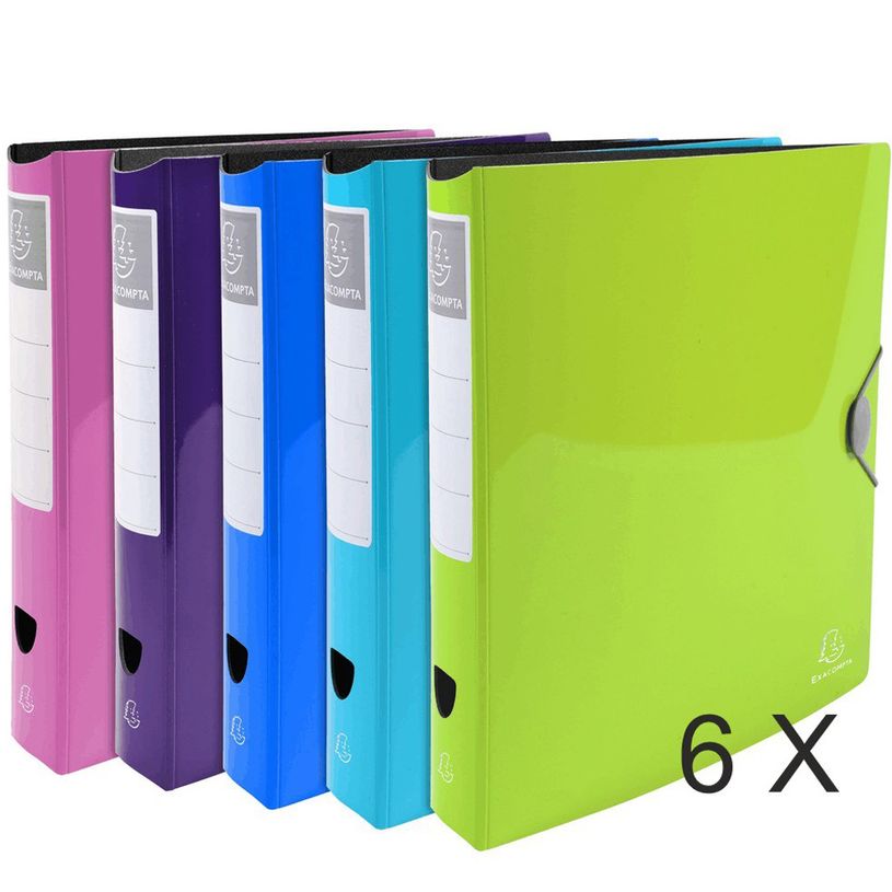 3130632548704-Exacompta Iderama - 6 Classeurs 2 anneaux - Dos 50 mm - A4 - couleurs assorties-P_400010434_1-0