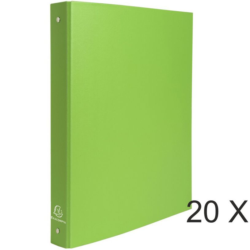 3130632514730-Exacompta - 20 Classeurs à anneaux - Dos 40 mm - A4 - vert anis (carton recouvert PP)-P_400010454_1-0