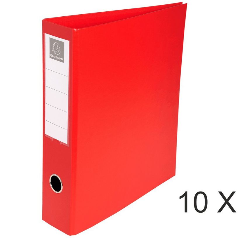 3130632517458-Exacompta - 10 Classeurs à anneaux - Dos 70 mm - A4 Maxi - rouge-P_400010463_1-0