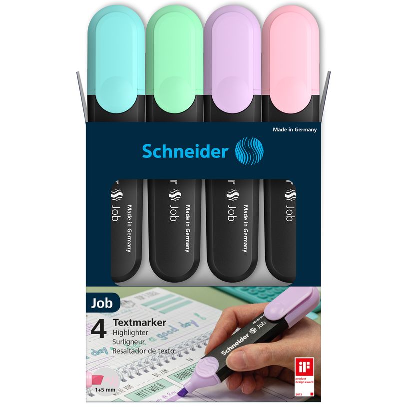 4004675135940-Schneider Job Pastel - Pack de 4 surligneurs - couleurs assorties-P_400010510_3-1