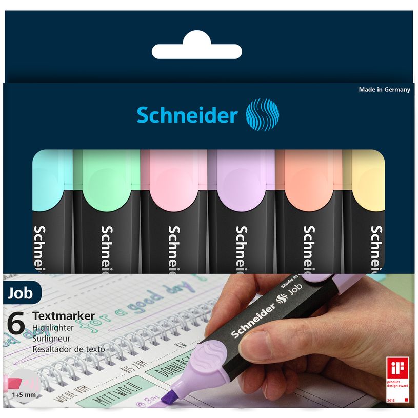 4004675135964-Schneider Job Pastel - Pack de 6 surligneurs - couleurs assorties-P_400010511_1-0