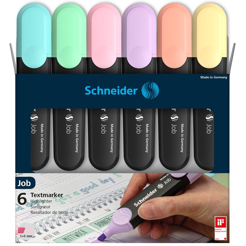 4004675135964-Schneider Job Pastel - Pack de 6 surligneurs - couleurs assorties-P_400010511_2-1
