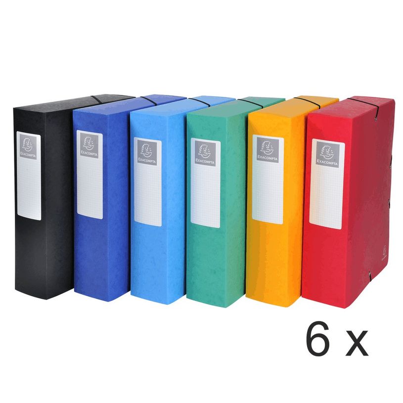 3130632508302-Exacompta Exabox - 6 Boîtes de classement en carte lustrée - dos 80 mm - couleurs assort-P_400010563_1-0