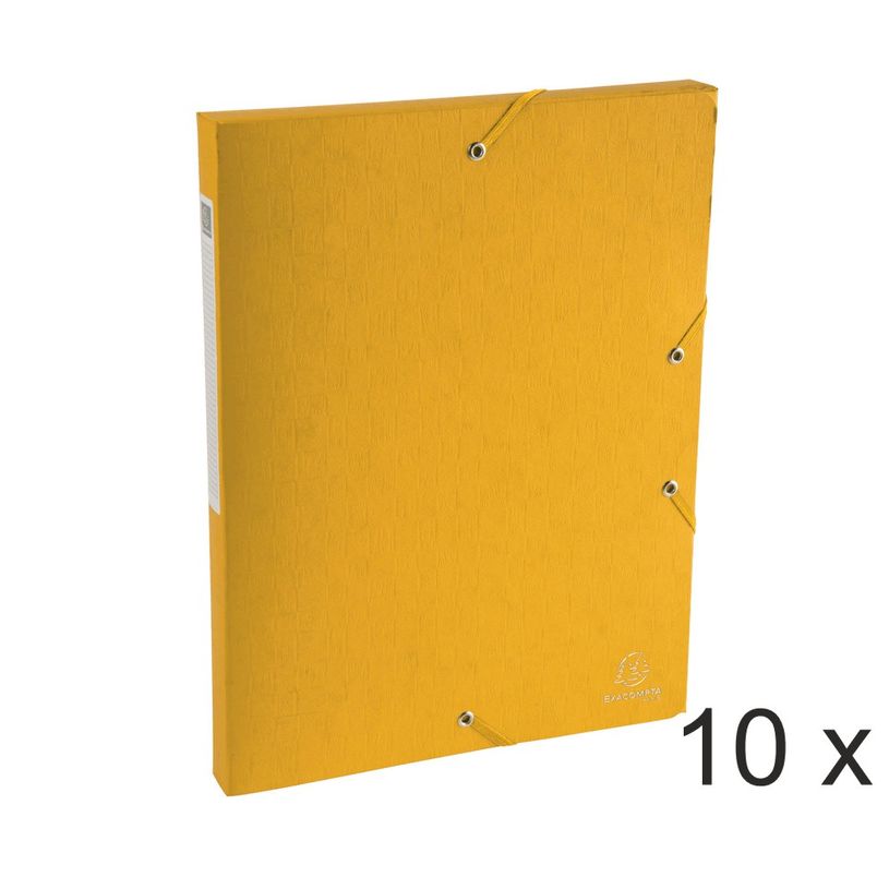 3130632507091-Exacompta Exabox - 10 Boîtes de classement en carte lustrée - dos 25 mm - jaune-P_400010573_1-0
