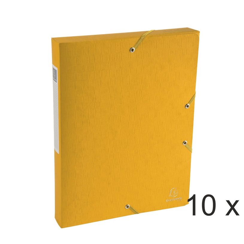 3130632508197-Exacompta Exabox - 10 Boîtes de classement en carte lustrée - dos 40 mm - jaune-P_400010579_1-0