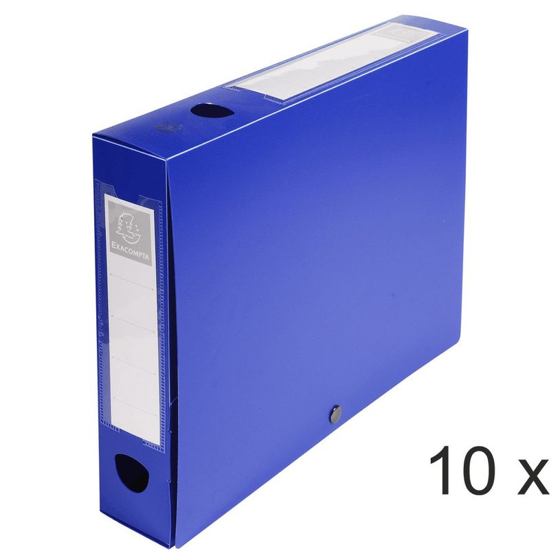 3130632596323-Exacompta - 10 Boîtes de classement à pression - dos 60 mm - bleu - polypro-P_400010590_1-0