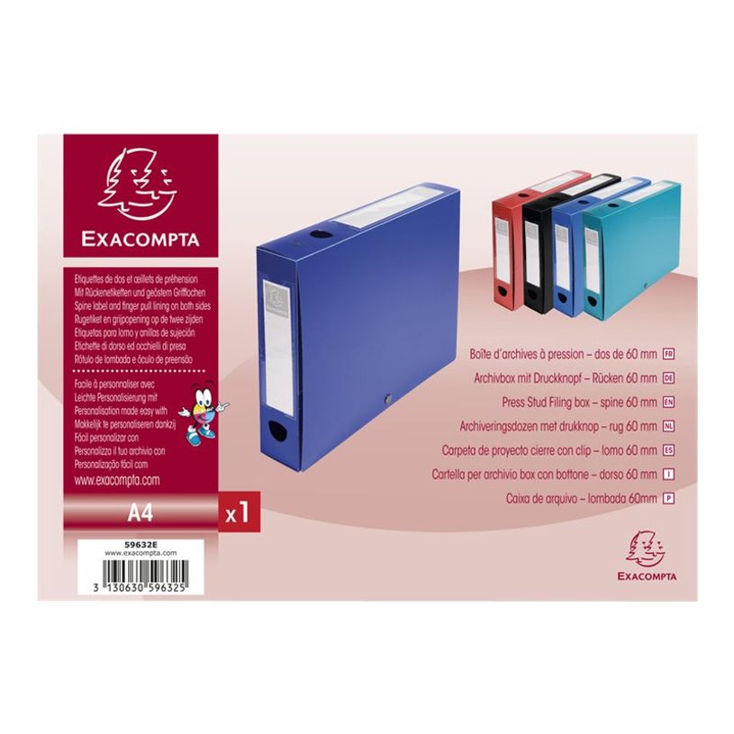 3130632596323-Exacompta - 10 Boîtes de classement à pression - dos 60 mm - bleu - polypro-P_400010590_2-1