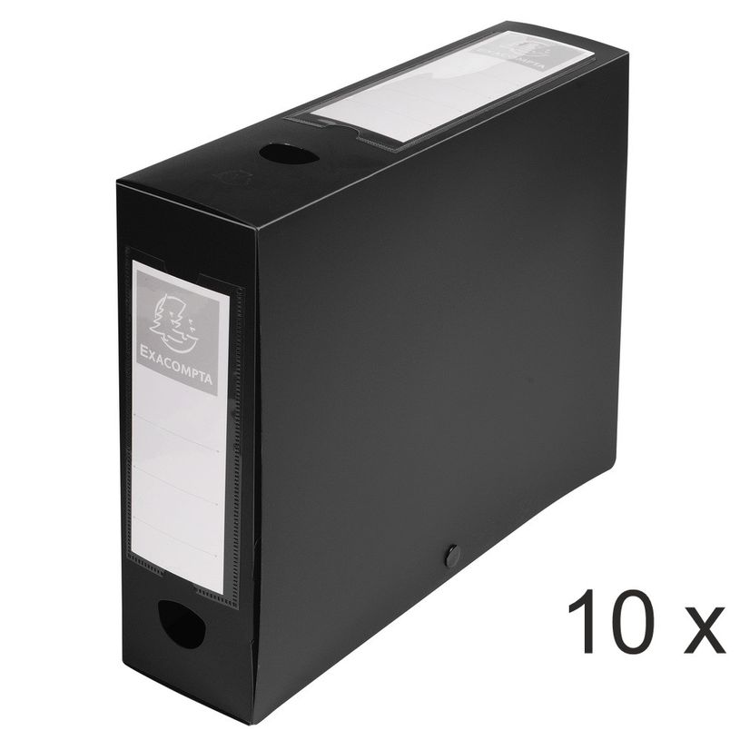 3130632598310-Exacompta - 10 Boîtes de classement à pression - dos 80 mm - noir - polypro-P_400010593_1-0