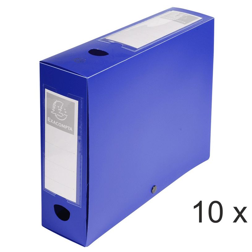 3130632598327-Exacompta - 10 Boîtes de classement à pression - dos 80 mm - bleu - polypro-P_400010594_1-0