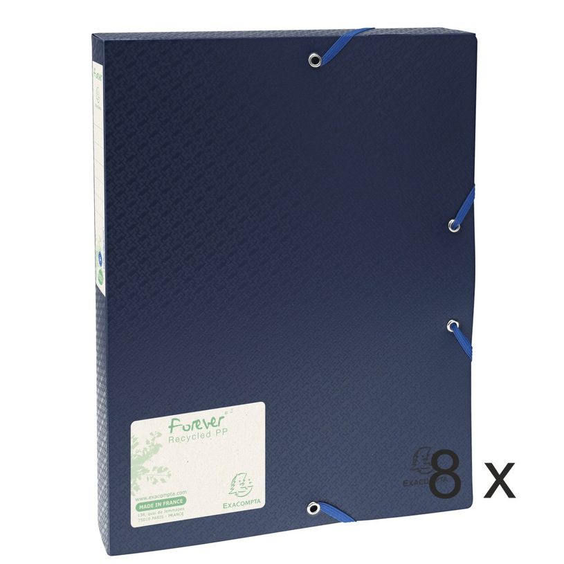 3130639553572-Exacompta Forever - 8 Boîtes de classement polypro - dos 40 mm - bleu-P_400010601_1-0