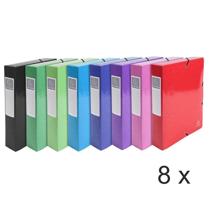 3130632506292-Exacompta Iderama - 8 Boîtes de classement en carte lustrée - dos 60 mm - couleurs assor-P_400010610_1-0