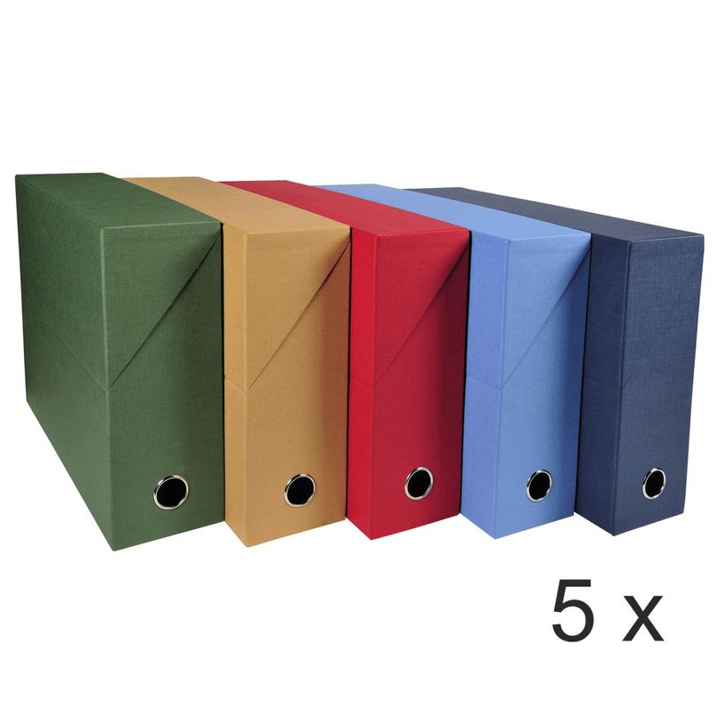 3130632895204-Exacompta - 5 Boîtes de transfert - dos 90 mm - toile couleurs assorties-P_400010632_1-0
