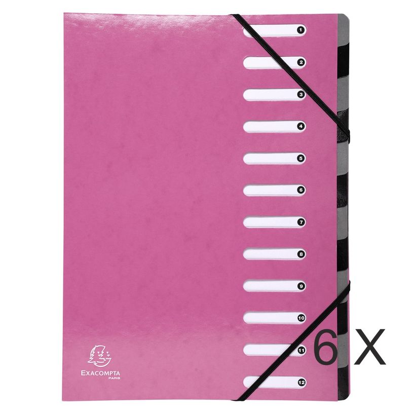 3130631539284-Exacompta Harmonika Iderama - 6 Trieurs 12 positions - rose-P_400010702_1-0