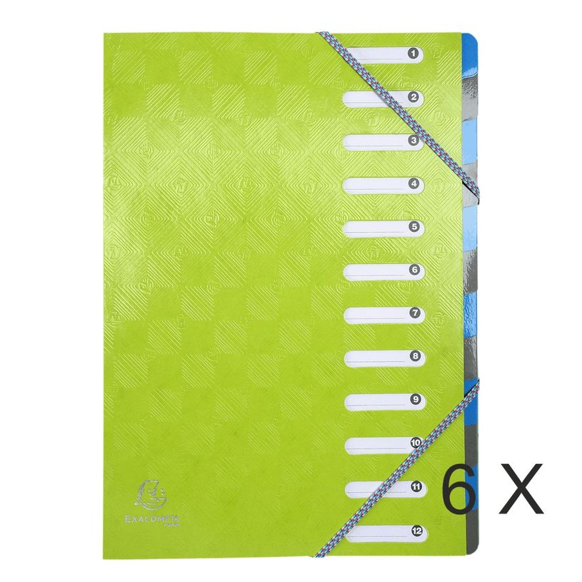 3130632562267-1928 by Exacompta - 6 Trieurs extensibles 12 positions - vert anis-P_400010705_2-0