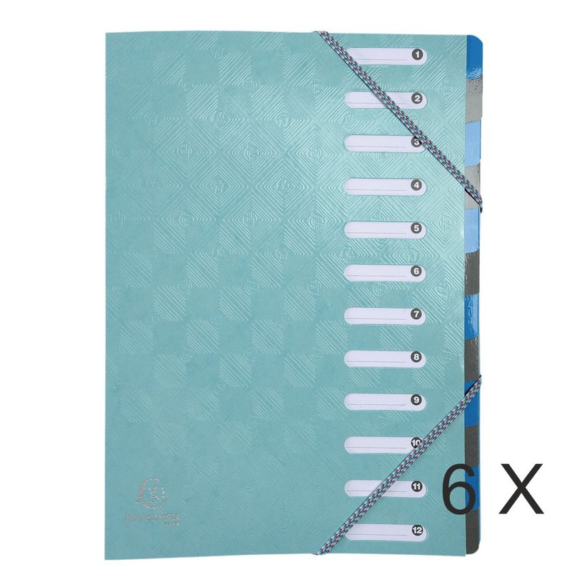 3130632562274-1928 by Exacompta - 6 Trieurs extensibles 12 positions - turquoise-P_400010706_2-0