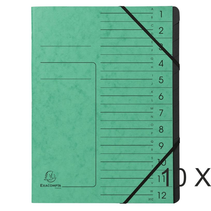 3130639541203-Exacompta - 10 Trieurs 12 positions - vert-P_400010723_1-0
