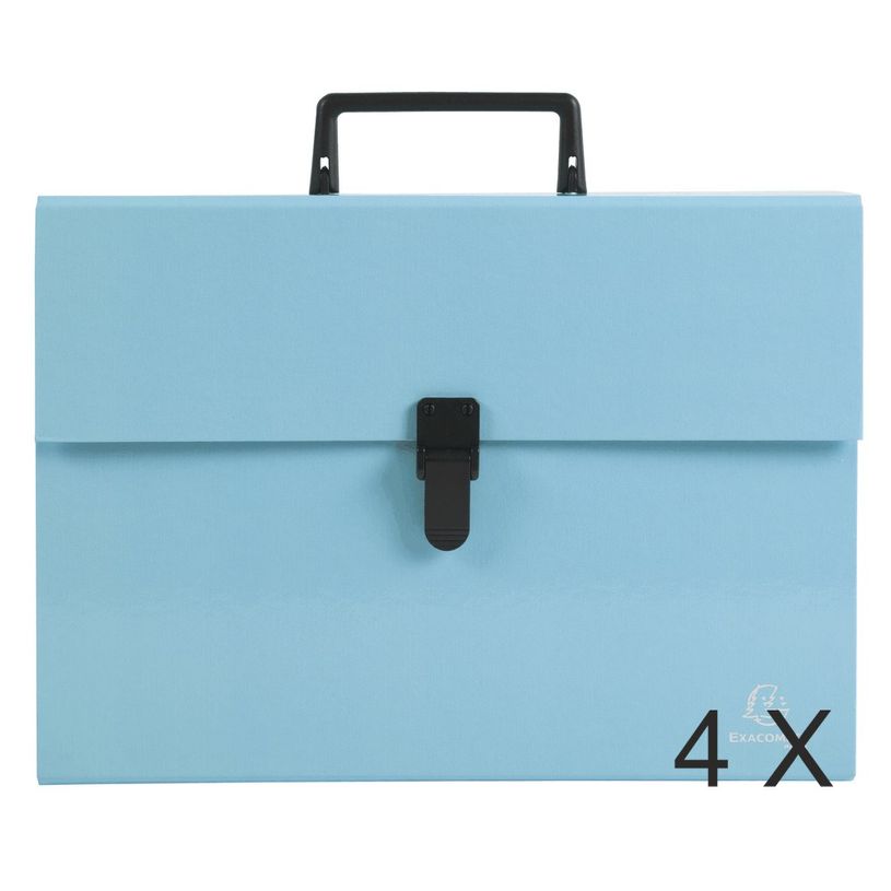 3130632567606-Exacompta Aquarel - 4 Valisettes trieurs 18 compartiments - avec poignée - couleurs assor-P_400010750_5-0