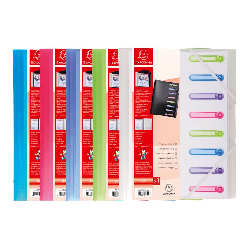 3130632561895-Exacompta Chromaline - 10 Trieurs polypro 8 positions - couleurs assorties-P_400010753_2-1
