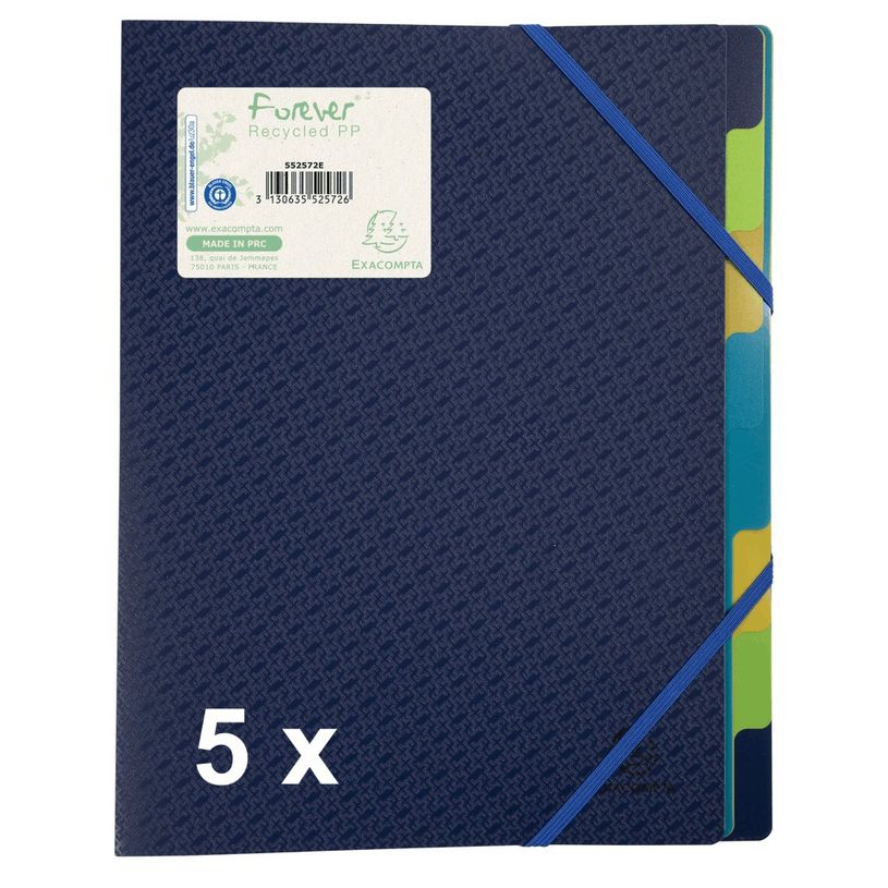 3130632552572-Exacompta Forever - 5 Trieurs polypro 3 rabats 8 positions - bleu-P_400010755_2-0