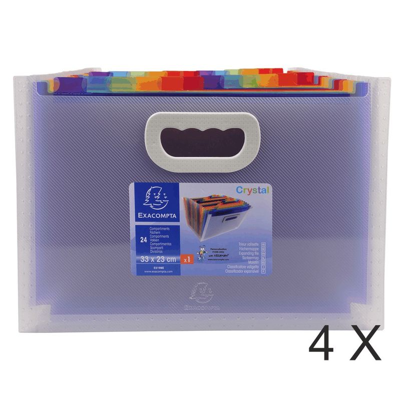 3130632551988-Exacompta - 4 Valisettes trieurs 24 compartiments - cristal-P_400010771_2-0