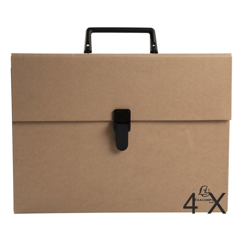 3130632568474-Exacompta Eterneco - 4 Valisettes trieurs 18 compartiments - avec poignée - brun-P_400010778_2-0