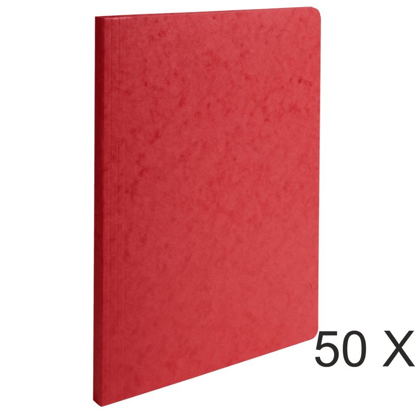 3141879091151-Exacompta - 50 Chemises à dos rainé - 400 gr - rouge-P_400010784_1-0