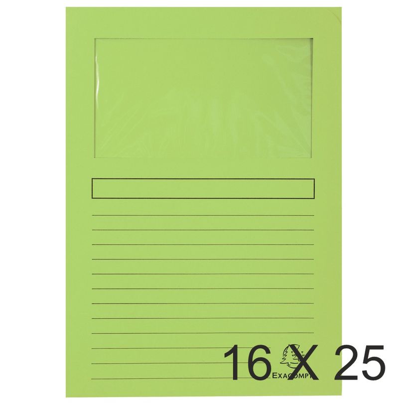 3130632502539-Exacompta Forever - 16 Paquets de 25 Chemises à fenêtre - 120 gr - vert pré-P_400010816_1-0