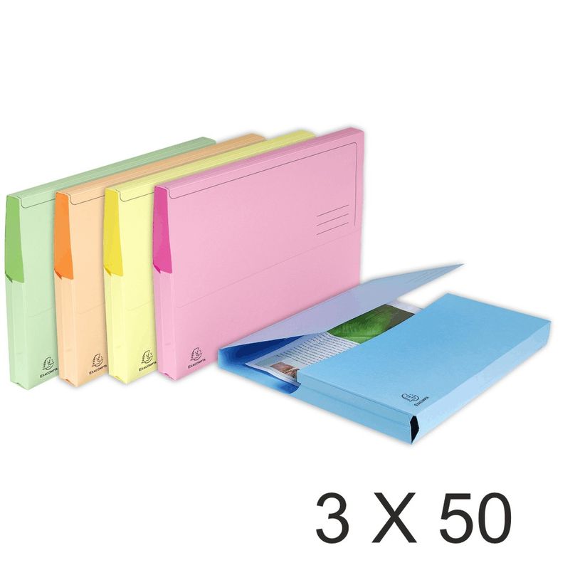 3130632467708-Exacompta Super 210 - 3 Paquets de 50 Chemises poche à soufflet - couleurs assorties-P_400010822_1-0