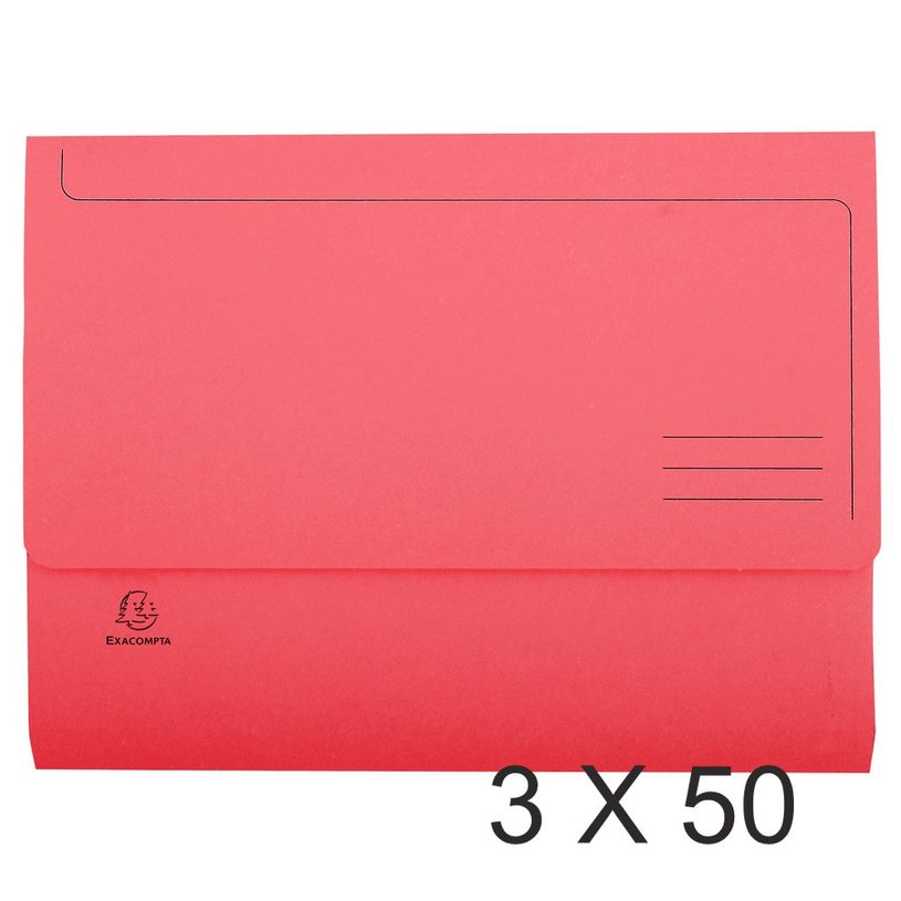 3130630000000-Exacompta Super 210 - 3 Paquets de 50 Chemises poche à soufflet - rouge-P_400010827_1-0