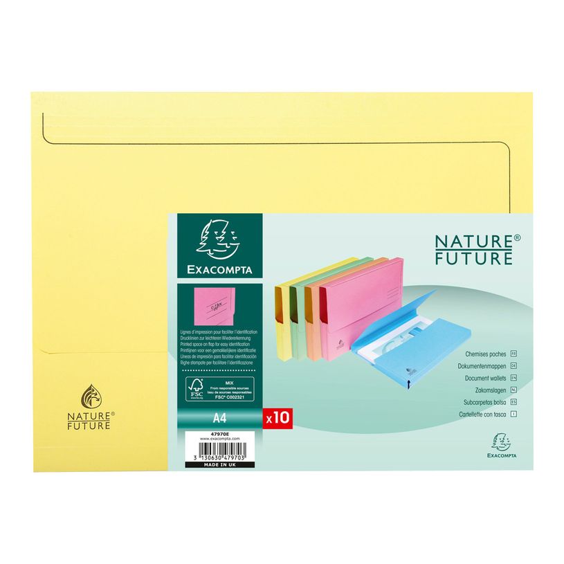 3130632479794-Exacompta Super 210 - 18 Paquets de 10 Chemises poche - jaune canari-P_400010833_2-1