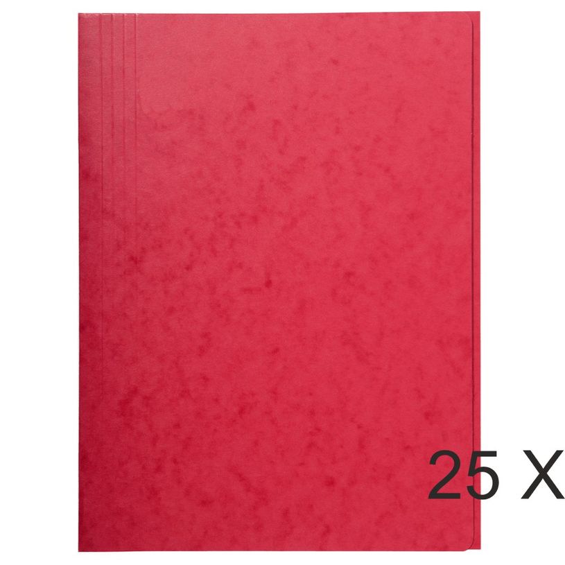 3130632564032-Exacompta - 25 Chemises sans élastique avec 3 rabats - A4 - rouge-P_400010837_1-0