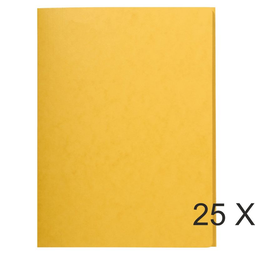 3130632564049-Exacompta - 25 Chemises sans élastique avec 3 rabats - A4 - jaune-P_400010838_1-0