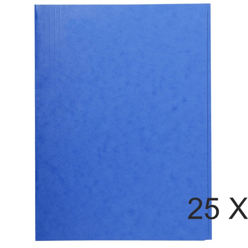 3130632564070-Exacompta - 25 Chemises sans élastique avec 3 rabats - A4 - bleu-P_400010839_1-0