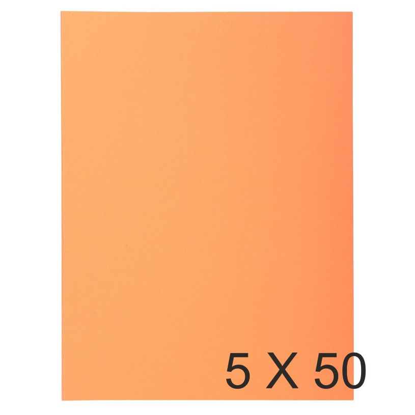 3130631332007-Exacompta Super 210 - 5 Paquets de 50 Chemises 2 rabats - 210 gr - orange-P_400010881_2-0