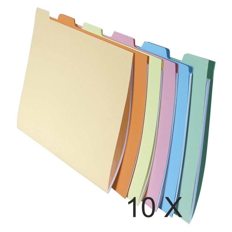 3288583370001-Exacompta Super 210 - Paquet de 10 x 6 chemises compartiments à onglets pour dossiers sus-P_400010884_1-0