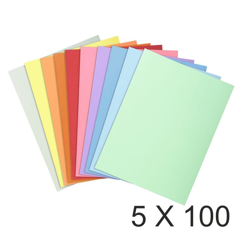 3288583401002-Exacompta Super 160 - 5 Paquets de 100 Chemises - 160 gr - couleurs assorties-P_400010885_1-0