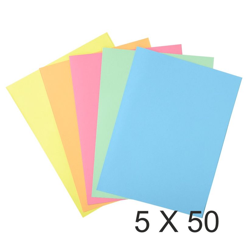 3130633390005-Exacompta Super 210 - 5 Paquets de 50 Chemises 1 rabat - 210 gr - couleurs assorties-P_400010895_2-0