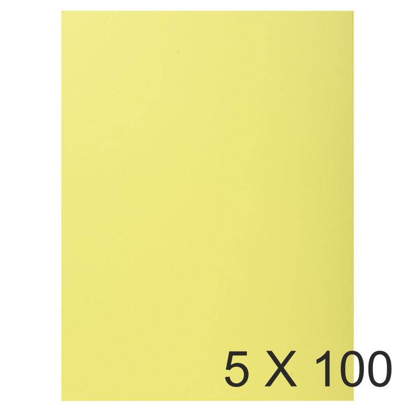 3288583481059-Exacompta Super 160 - 5 Paquets de 100 Chemises 1 rabat - 160 gr - jaune canari-P_400010901_1-0