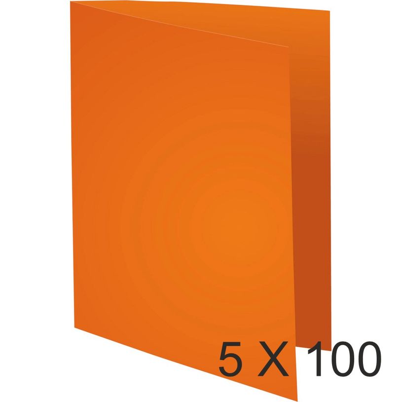 3288584216070-Exacompta Forever - 5 Paquets de 100 Chemises à bord décalé - 170 gr - orange-P_400010932_1-0