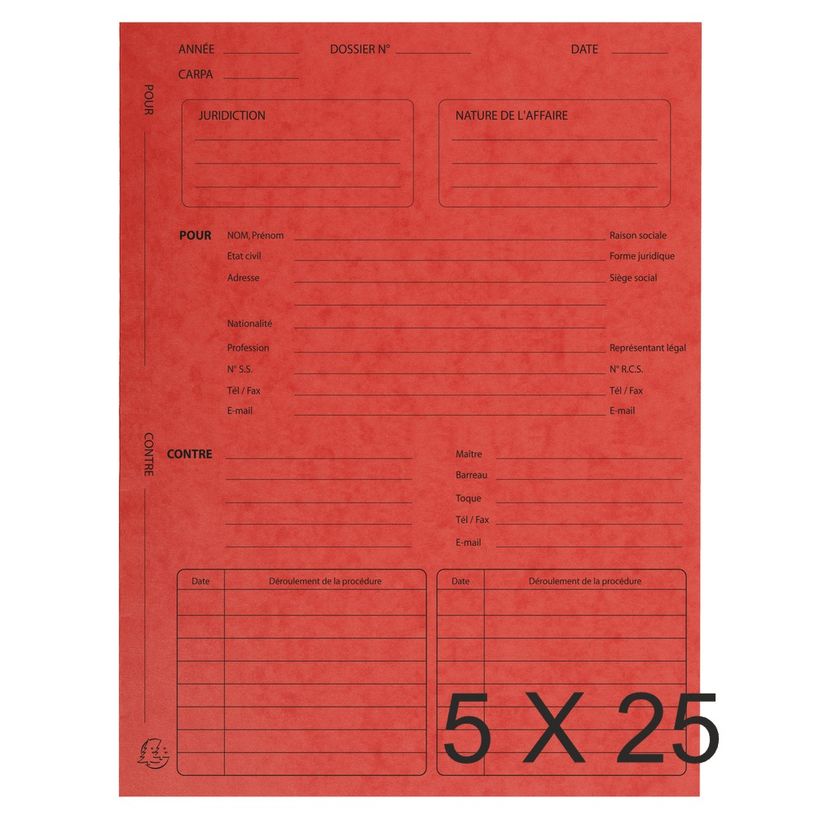 3130634451057-Exacompta - 5 Paquets de 25 Dossiers de procédure - rouge-P_400010949_1-0
