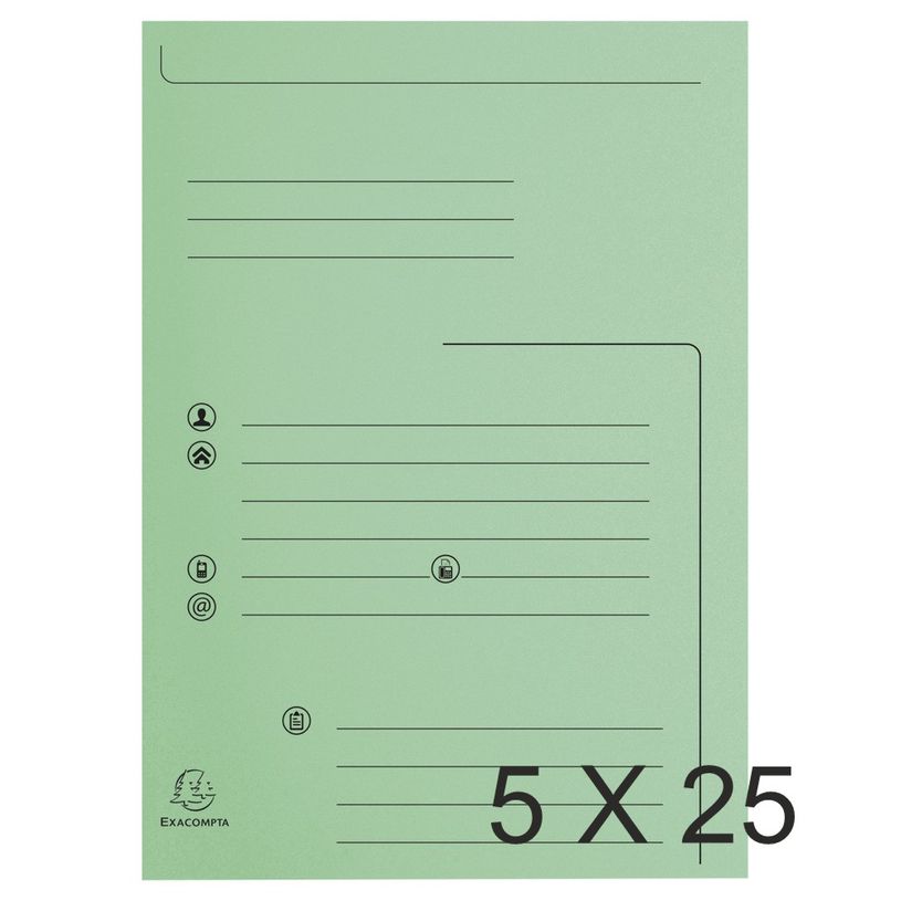 3130638334004-Exacompta Super 210 - 5 Paquets de 25 Chemises imprimées 2 rabats - vert clair-P_400010954_2-0