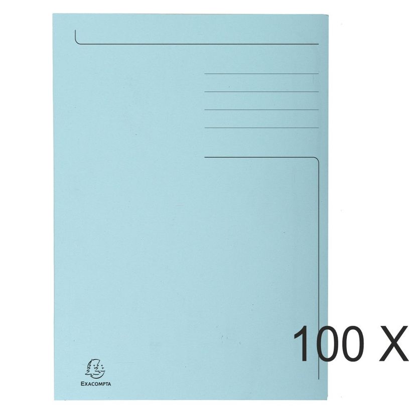 3130638449067-Exacompta Forever - 100 Chemises imprimées format folio - 280 gr - bleu clair-P_400010980_1-0
